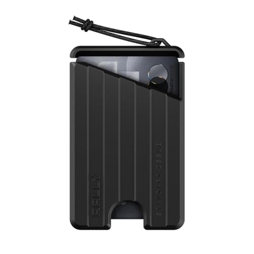 RALLY STANDARD ISSUE Synthetic Rubber Card Wallet, Army Green, Slim Design, Multi-Card Storage with Push-Through Access (Tactical Black)