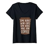 Photo Gallery donna barista eroi amante caffè decaffeinato caffeina cappuccino maglietta con collo a v Photo Gallery donna barista eroi amante caffè decaffeinato caffeina cappuccino maglietta con collo a v
