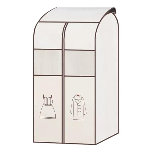 Garment Rack Cover with Clear Window, Fully Sealed Hanging Clothes Bag, Non-Woven Material, Garment Bags for Hanging Clothes(50x52x130cm/20x21x51in)