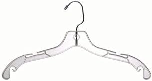 50 Pcs Set of Clear 17" Dress Hangers with Swivel Hook