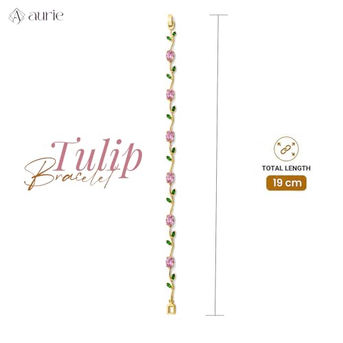 Image of Aurie Tulip Bracelet for Women & Girls | Anti Tarnish Stainless Steel Floral Bracelet |Party and Daily Wear Jewellery