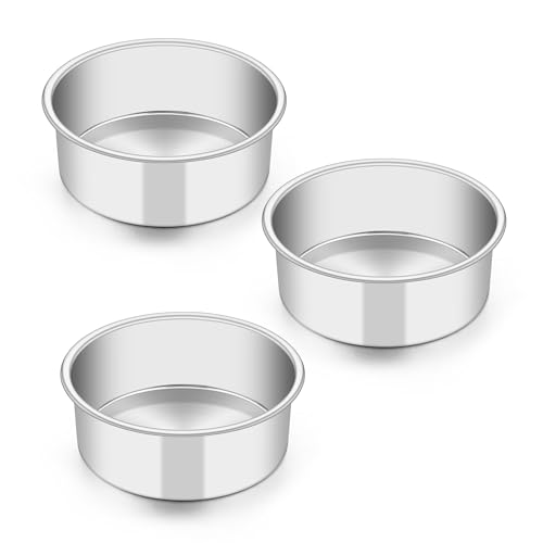 TeamFar 5 Inch Cake Pan Set of 3 Stainless Steel Small Layer Cake Pans Tin