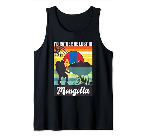 Prefiero estar perdido en Mongolia Viaje de vacaciones de recuerdo Tour Camiseta sin Mangas