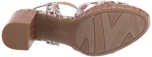 Lifestride Women's Lucky Heeled Sandal, Red Multi Floral Fabric, 9 #TOP3