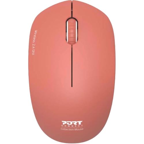 Souris sans fil 2.4 ghz Port Connect orange terracota avec capteur optique 1600 dpi silencieuse