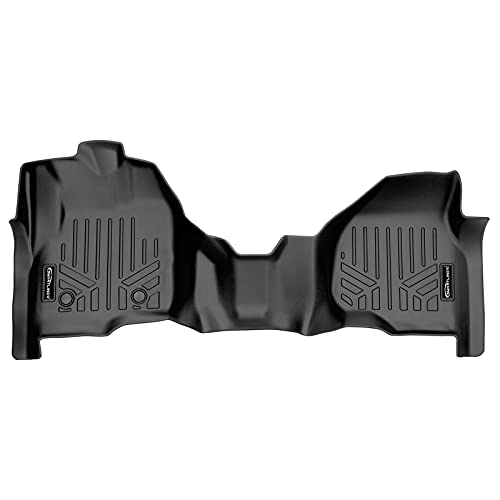 SMARTLINER Custom Fit Floor Mats 1st Row (1 Piece) Black Over The Hump Liner Compatible with 2012-2016 Ford F-250/F-350/F-450/F-550 Super Duty Standard & Crew Cab with Raised Drivers Side Pedal