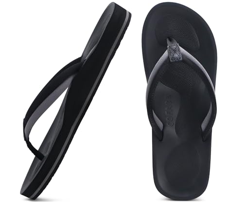 Image of COFACE Flip Flops For Women with Arch Support Comfortable Yoga Mat Orthopedic Sandals Lightweight Womens Flip-Flop