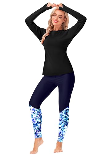 Image of AOBUTE Women Swim Pants UPF 50+ Rash Guard Pants High Waisted Swimming Leggings
