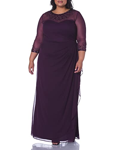 Image of Alex Evenings Womens Plus Size Long Sleeve Sweetheart Neckline Dress
