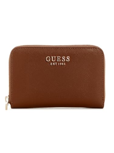 Guess Amorette Portefeuille zippé pour Femme Taille M Cognac Taille Unique