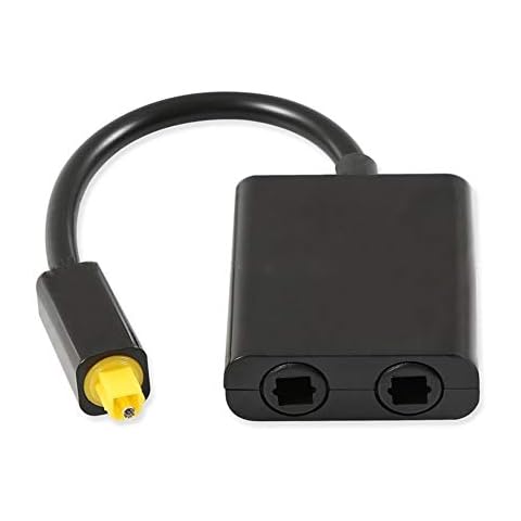 Erthree 2 Out 1 in Optical Audio Splitter,Dual Port Optical Audio Cable Adapter,for Splitter Fiber Replacement Cover