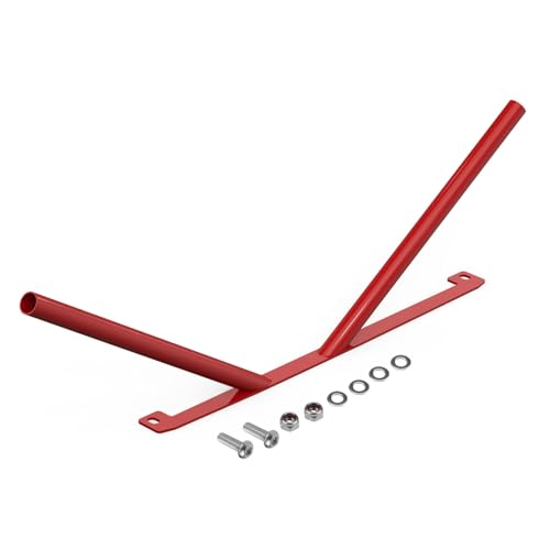 Image of Bevinsee Front Grille V Cover Braces Kidney Struts Rods Tuning Bar, Compatible with E46 323i 325i 328i 330i 1999-2006, Steel Red