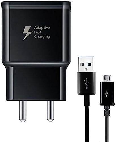 Image of Original 18W Fast Wall Charger with Micro USB for Samsung A10s A01 Core (Black, Cable Included)