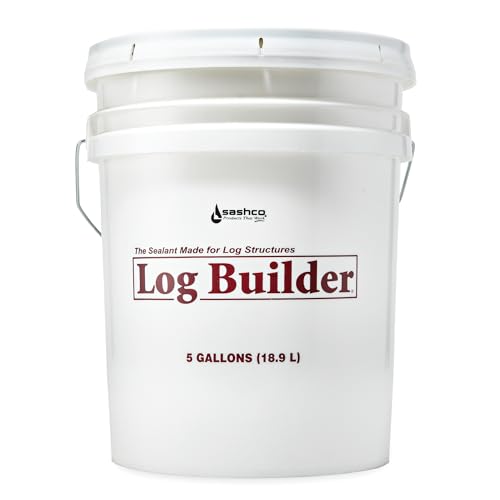 Sashco Log Builder Acrylic Latex Caulking Sealant,5-Gallon Pail, Clear