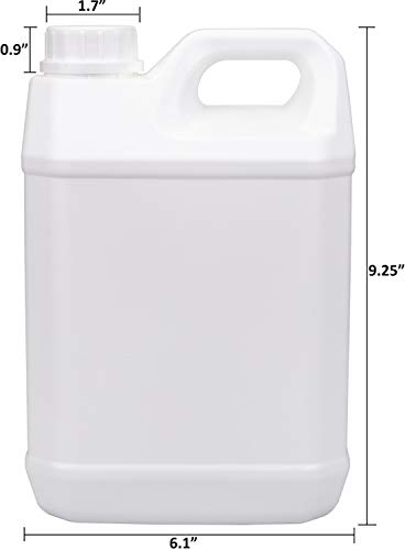 Nicunom 3 Pack 80 Oz Plastic Jugs, F-Style Large Empty Jug Container Bottle with Airtight Lids, Reusable Food-grade BPA Free HDPE Plastic, for Home and Industrial Use, White - Thumbnail 2
