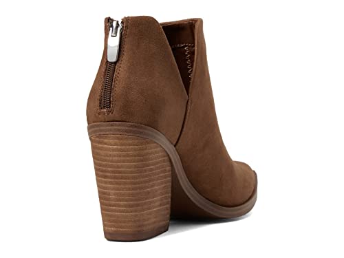 Steve Madden Alyse Bootie for Women - Suede Upper with Pointy Toe, Cushioned Footbed, Chic and Chunky Heel Chestnut 10 M