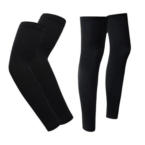Hotfiary 1 Paio di Manicotti a Compressione per Le Gambe e Le Braccia per Uomini, Donne e Giovani, Manicotti di Raffreddamento con Protezione UV per Lo Sport All'aperto, Manicotti Lunghi per la Corsa