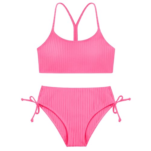 Image of Weixinbuy Girls Swimsuits Summer Bathing Suit for Teens Girls 2 Piece Bikini Set Solid Beach Swimsuit Swimwear for Girls