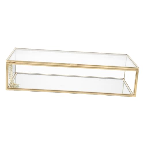 PRETYZOOM 1 Pc Joyero Transparente Decoración De La Bandeja Poseedor Organizador De Cajones Portador Organizador De Joyas Para Mujer Modelo De Vitrina Estuche Cosmético Plegable Cajas Vidrio