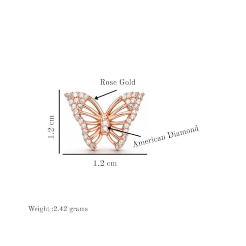 Image of Nilu's Collection Charming Dual Butterfly Classic Stud Earrings For Girls and Women | Anti-Tarnish | Anti- Allergy