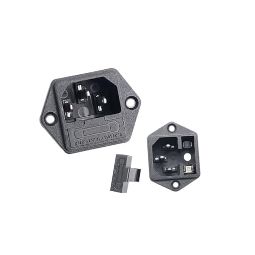 Aofan 2 pezzi IEC320 C14 3 piedi maschio spina con portafusibili terminale maschio AC 250V 10A
