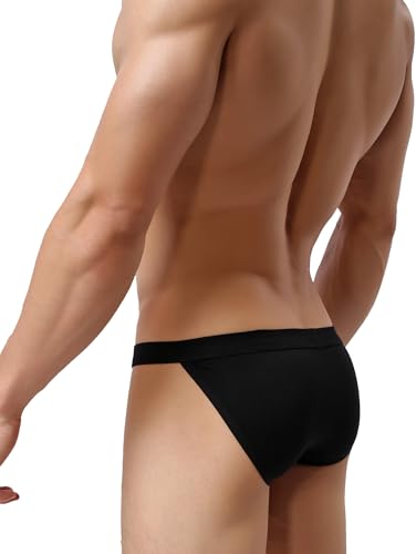 iKingsky Men's High-leg Opening Briefs Modal Pouch Bikini Underwear Sexy Low Rise Bulge Underpanties3