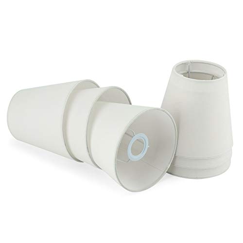 Fuloon Paralumi per Lampade, Set di 6 Paralume in Tessuto Paralume Bianco Paralume lampadario per Candela Lampadario Lampada da Parete (Bianco-6 Set)