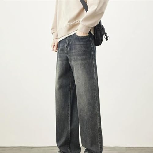 Men's Winter Jeans Thick Cotton Denim Pants Loose Wide Leg Straight Casual Trousers Warm Plus Size Clothing3