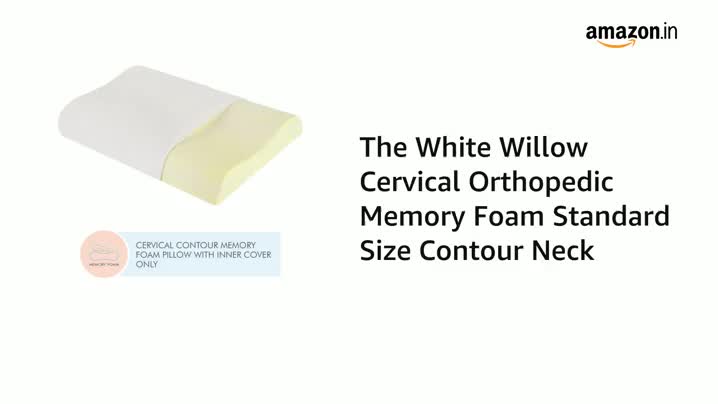 The White Willow Cervical Pillow for Neck Pain & Shoulder Pain Relief-Memory Foam Pillow for Sleeping-Orthopedic Pillow for Spondylitis-Ortho Neck Support Contour Medical Pillow-King - White