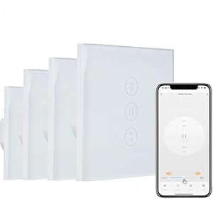 Rolladenschalter 4pcs Rolladensteuerung Wlan Rolladen Zeitschaltuhr Smart Life Smart Curtain Switch APP Remote & Voice Control, kompatibel mit Alexa Echo und Google Assistant