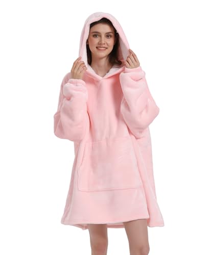 Solvienne Wearable Blanket Hoodie Men Women Soft Flannel With Oversized Pocket Christmas Halloween Cozy Lounge Wear