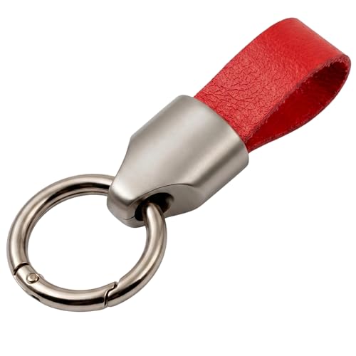 Image of THE MEN THING - Stylish Multicolor Stainless Steel Keychain for Men & Boys (AEROLOOP - Red & Matte Grey)