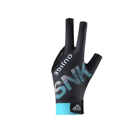 Guanto da biliardo traspirante con tre dita, professionale, antiscivolo, per allenamento e biliardo, per mano sinistra, accessori per piscina (verde)