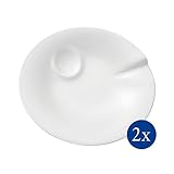 Die Tellertiefe verhindert Herausspritzen von Soßen, Durch die ergonomische Form mit einer Hand tragbar, Stapelbar, Stoß- und schlagfeste Kanten