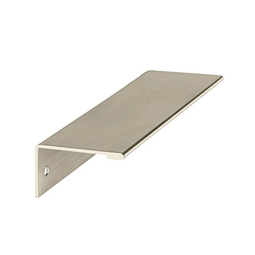 Image of Amerock | Cabinet Pull | Polished Nickel | 5-1 /16 inch (128 mm) Center to Center | Edge Pull | 1 Pack | Drawer Pull | Drawer Handle | Cabinet Hardware