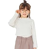 [ever closet] ロンティー キッズ 子供 女の子 長袖 Tシャツ [ ホワイト 140 ] ガールズ メローネック リブトップス 通園 通学 普段着 子供服 キッズ服 エバークローゼット