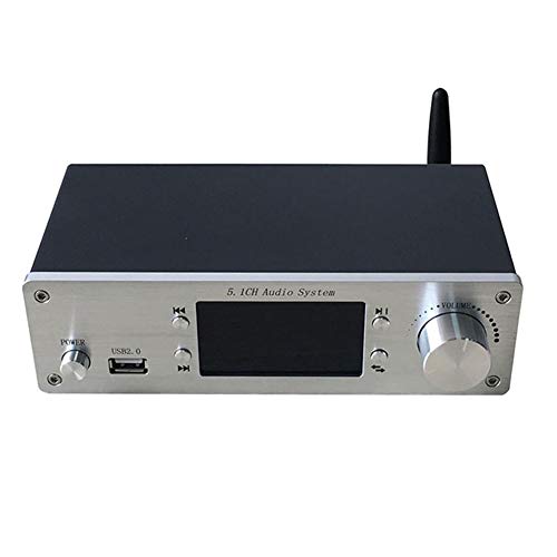 RSGK DTS Dolby Decoder, with BT-5.0, HDMI 4K 3D, Coaxial, Optical Fiber, AUX, U Disk Input, 192Khz / 24Bit, Suitable for Home Theater Game Music