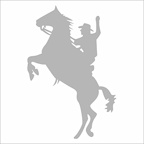 INDIGOS UG - Adesivo Auto JDM Die-Cut - Tema Cowboy Hat - In Vinile Lucido Per Auto, Laptop, Lunotto Posteriore - 139x114 Mm, Argento