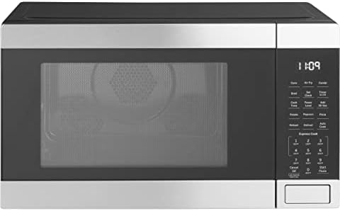 GE 3-in-1 Countertop Microwave Oven | Complete With Air Fryer, Broiler & Convection Mode | 1.0 Cubic Feet Capacity, 1,050 Watts | Kitchen Essentials for the Countertop or Dorm Room | Stainless Steel