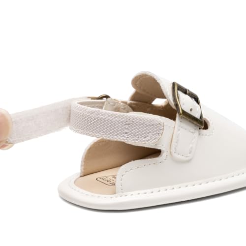 Image of KIDSUN Baby Boys Girls Sandals Adjustable Lightweight House Home Slippers Non Slip Newborn Prewalk First Walk Shoes