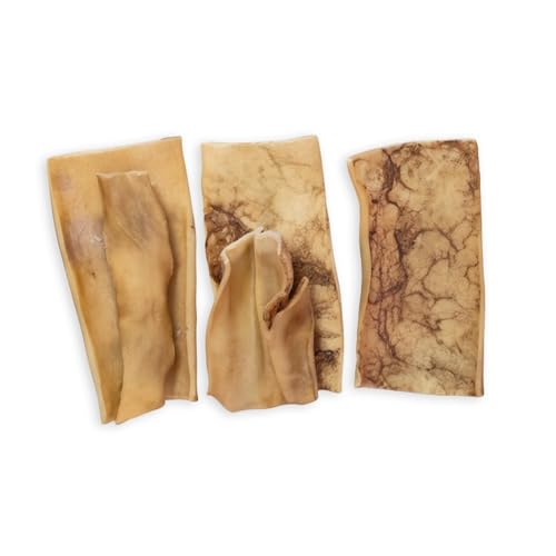 Eco Natural - 500 g Pferdehaut für Hunde getrocknet - Hypoallergener Kausnack & Belohnung - Getrocknete Pferdekopfhaut Extra Hart - Idealer Kauartikel für Allergiker