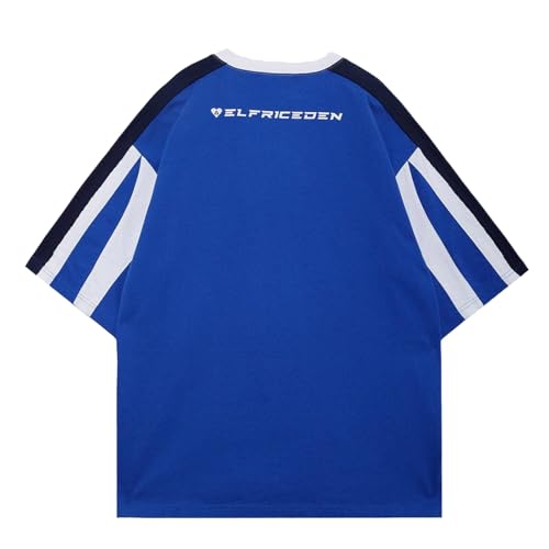 Aelfric Eden Graphic Tees Y2k Mens Oversized T Shirt Color Block Racing Streetwear Shirts Unisex Casual Summer Tops2