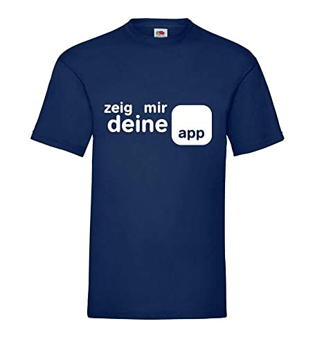 T-shirt pour homme zeig Mir ta app bleu doté d'une coupe ample XXX-Large ultra douce