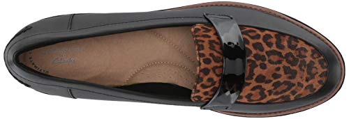 Clarks Sharon Gracie Leather and Leopard Suede Loafers #TOP6