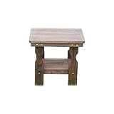 Amish Casual Heavy Duty Outdoor Wood End Table in Dark Walnut Stain - Quality Crafted in The USA from Treated Pine by Amish Artisans