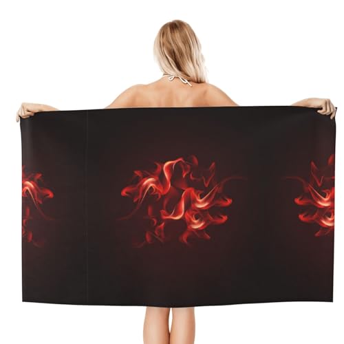 Serviette microfibre imprimée rouge ultra douce de qualité supérieure - 3