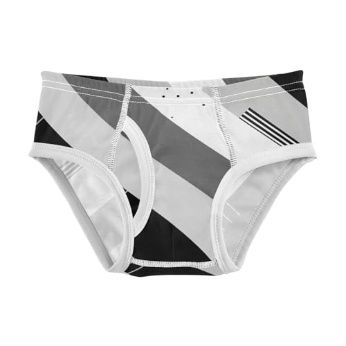 KLL Black and White Stripes Toddler Boy Cotton Athletic Underwear Cute Undies