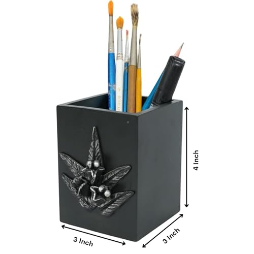 Image of Decorative Embossed Design Pencil and Pen Stand | Desk Organizer for Stationery Storage | Suitable for Office Desk, Study Table, Home and Workspace Use (Design 2)