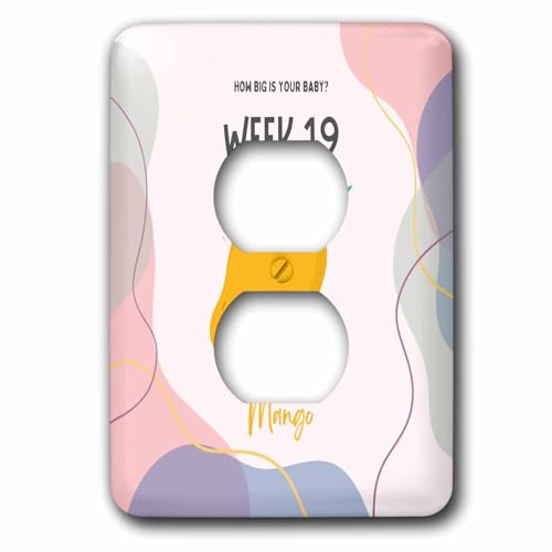3dRose Image of Mango how big is your baby week 19 - Light Switch Covers (lsp-388471-6)