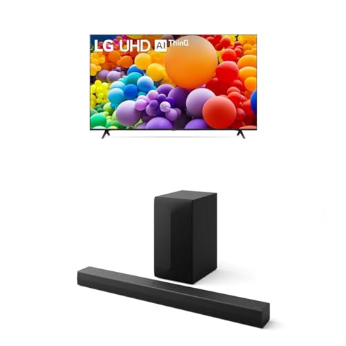 Image of LG 55-Inch Class UT75 Series LED Smart TV 4K Processor Flat Screen with Magic Remote AI-Powered with Alexa Built-in (55UT7570PUB, 2024),LG 3.1 ch. Sound Bar with Dolby Audio